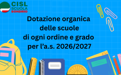 DOTAZIONE ORGANICA DELLE SCUOLE DI OGNI ORDINE E GRADO PER L’A.S.2026/27